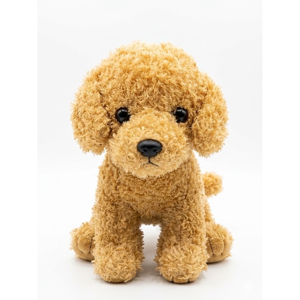 Soft Toy Love Tan Poodle Puppy Goldendoodle Plush Curly Sherpa Fur Dog Lover Toy